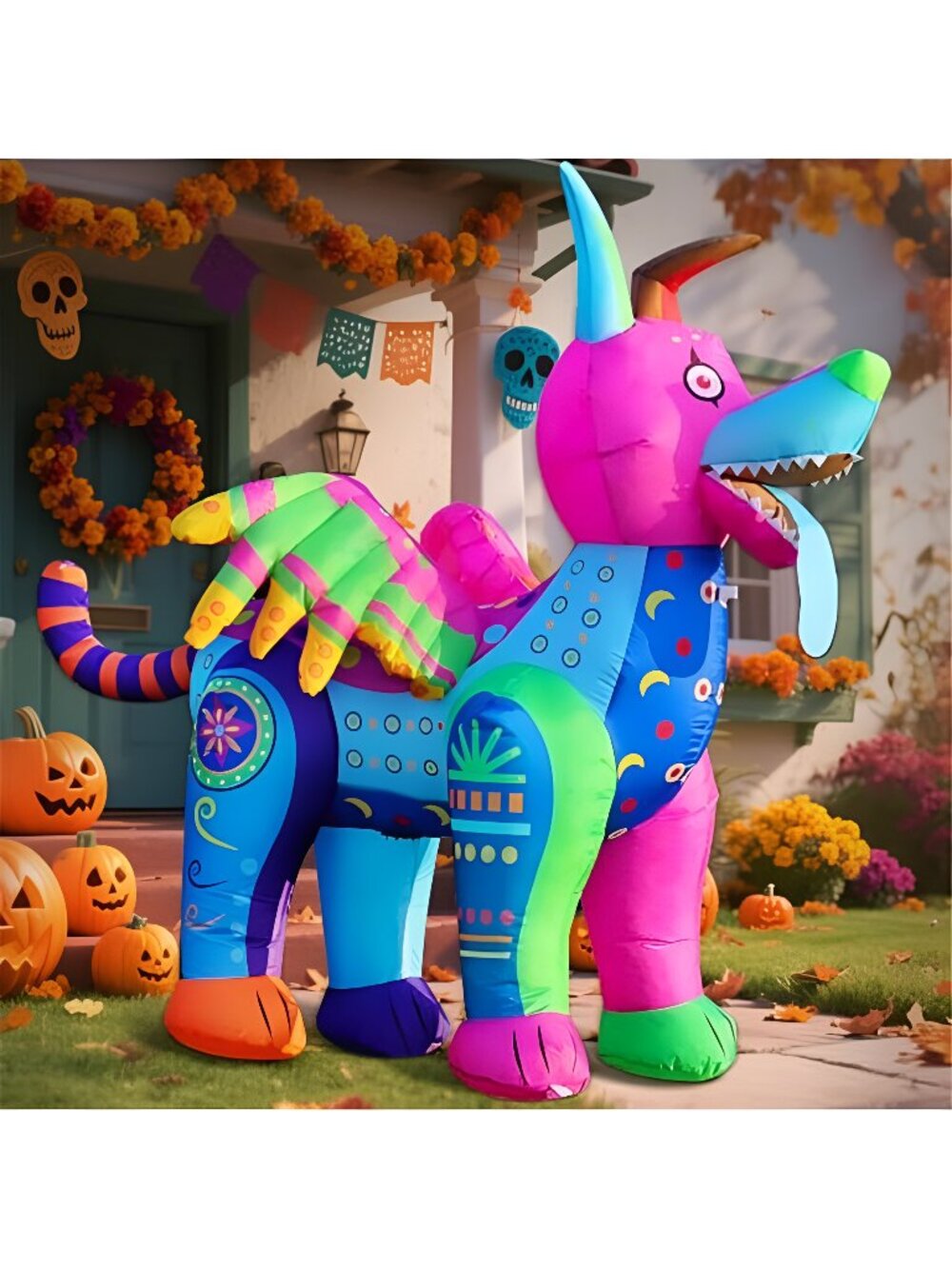 6FT Halloween Inflatable Blow Up Decorations, Dia de Los Muertos Day of Dead